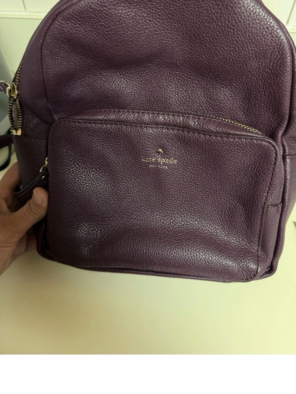 kate spade Plum Pebbled Leather Mini Backpack - Deep Berry
